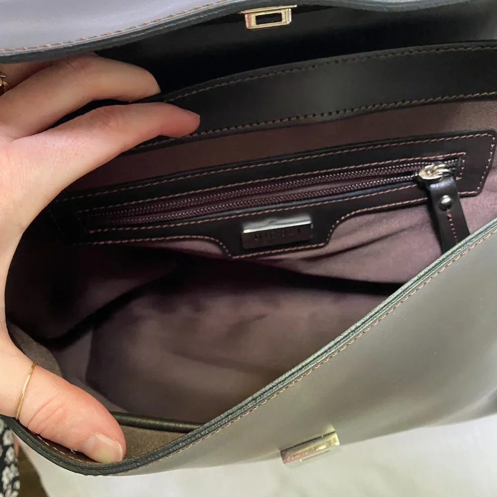 NICOLI Italian Leather Studded Large Satchel Bag - Picture 8 of 9